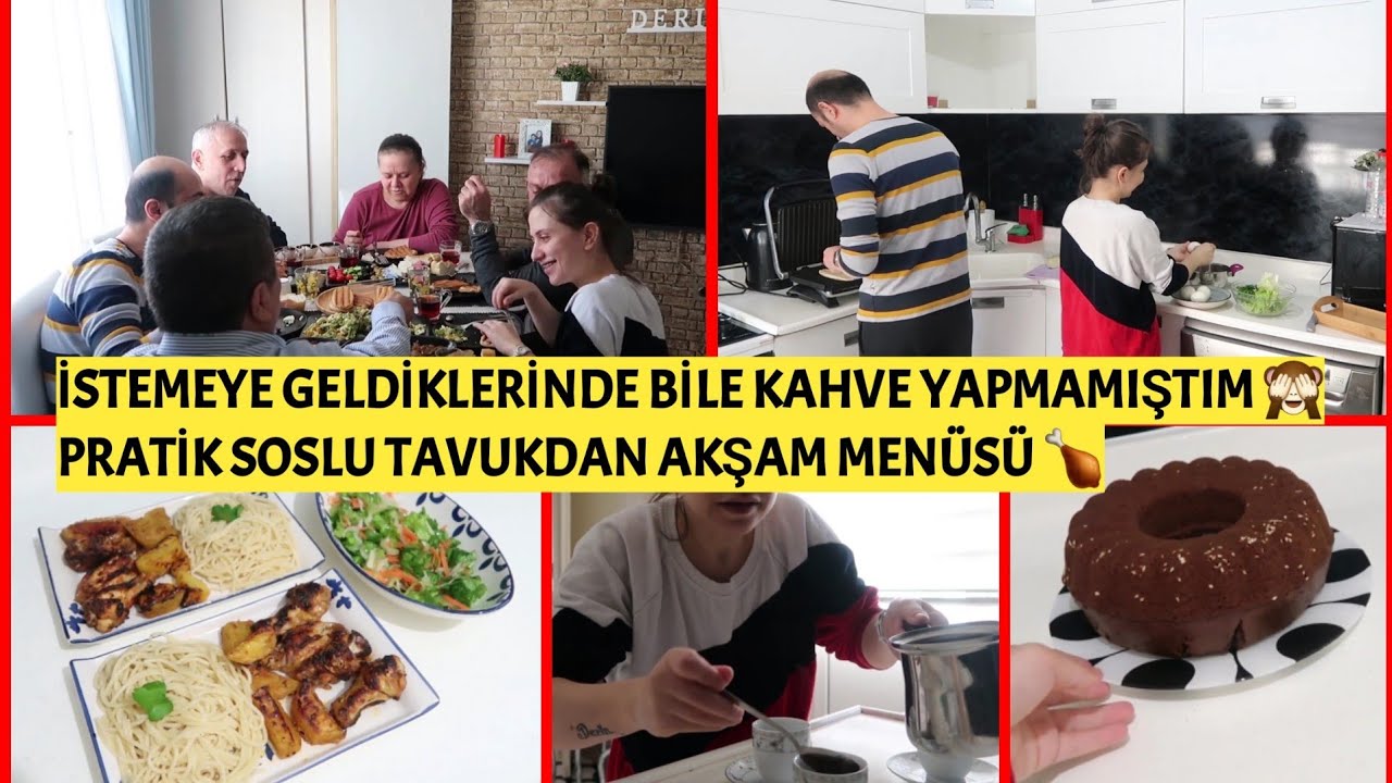 KAHVALTIYA MİSAFİRLERİMİZ VAR💕EŞİMLE HAZIRLADIK😍NEFİS SOSLU TAVUKDAN AKŞAM MENÜSÜ🍗KAKAOLU KEK🥮