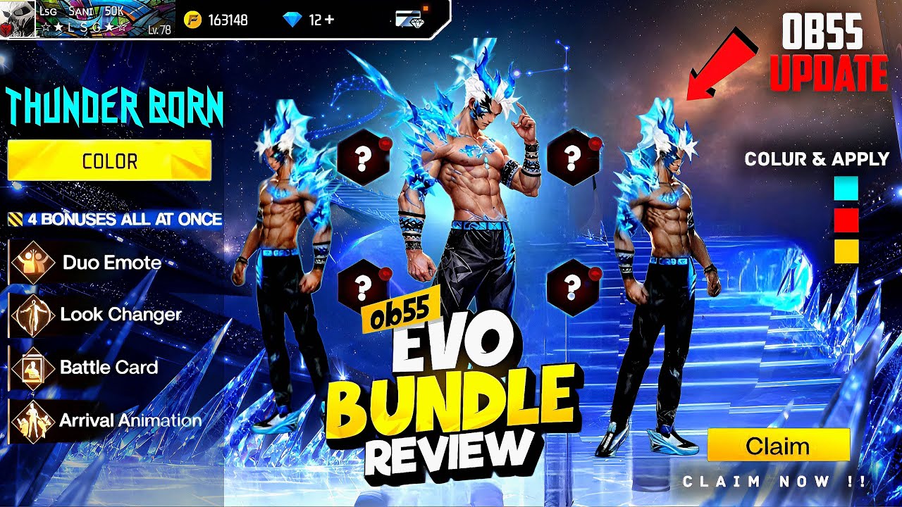 OB55 Update New Evo Bundle Free Fire 💥😮| Next Evo Bundle ob55 | free fire new event | ff new event