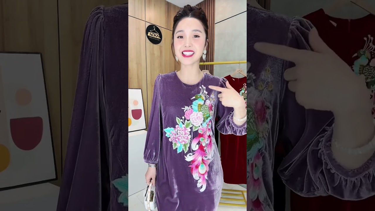 VÁY NHUNG TUYẾT V659 ĐỎ NOKA |Đặt hàng ☎️035.272.4567