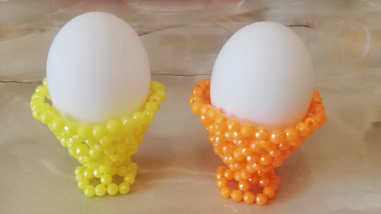 DIY Bead egg stand🥚. Декор праздничного стола к пасхе.  Подставка для яиц из бусин 🥚.