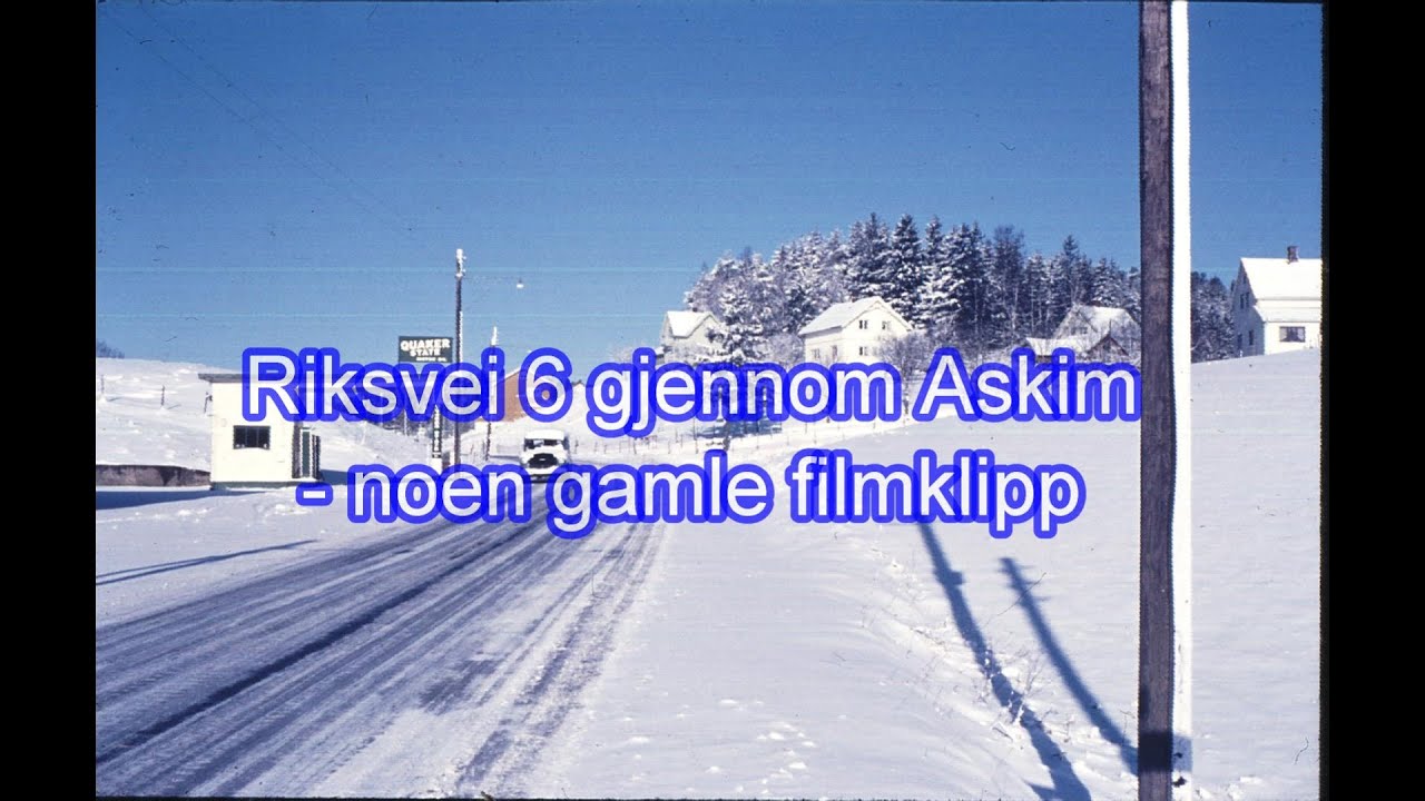 Riksvei 6 gjennom Askim rundt 1960