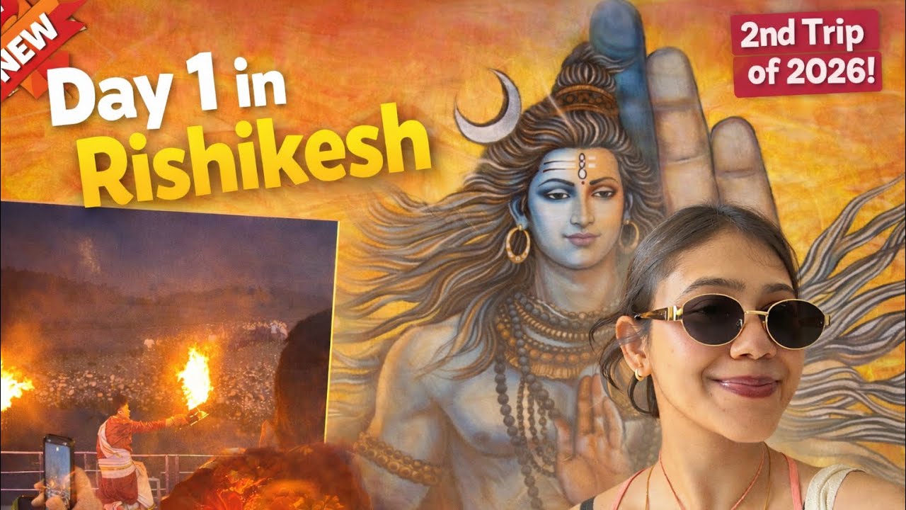 2nd trip of 2026 | Rishikesh with Friends | Ganga Arti, Cafe hopping and streets of Rishikesh 🫶🏻🌻🌻🍲