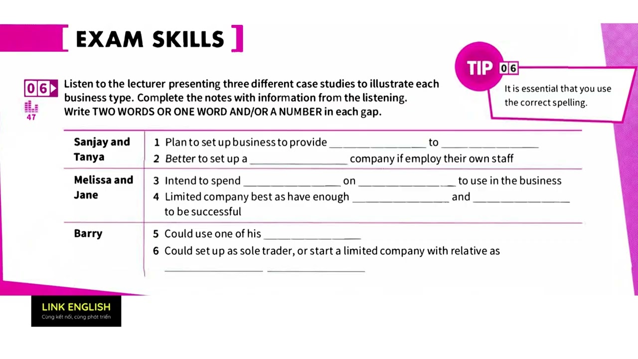 Mindset 2 | Unit 5: Business and work | Listening | Exercise 6 - Exam skills (Audio 47)