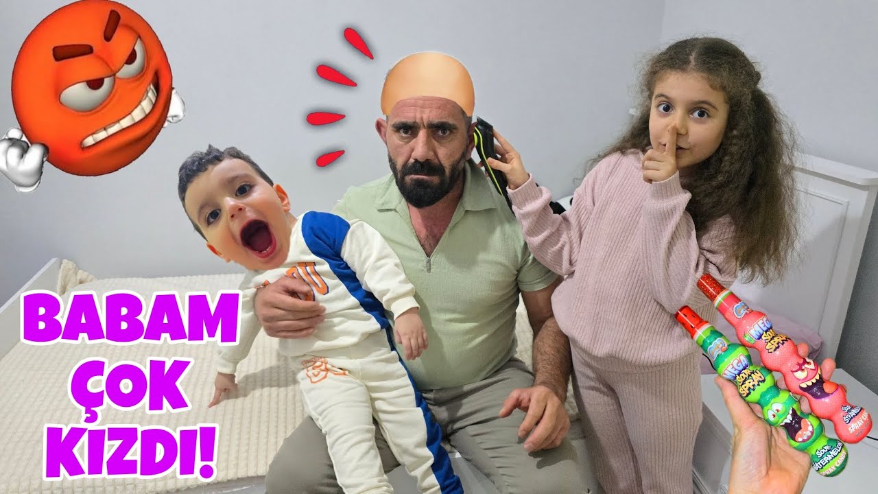 POYRAZ ELİF BABASINA KIŞKIRTMA YAPTI!!BABASI KEL OLDU!! 