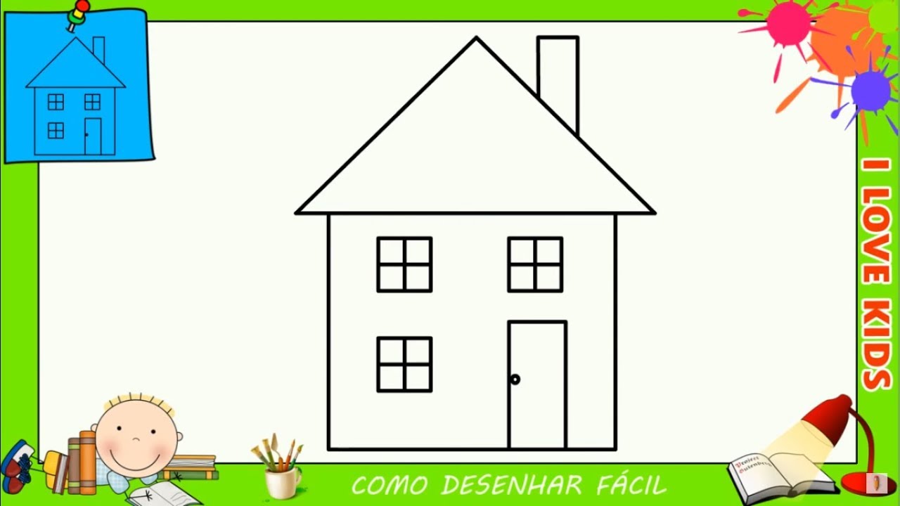 Como desenhar uma casa FACIL passo a passo para iniciantes 4