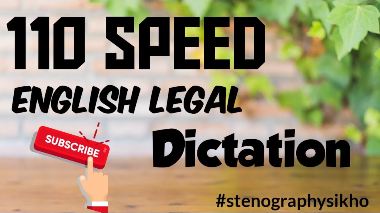 #2 120 wpm English Legal dictation | Legal Matters | Legal Dictation | legal Stenography