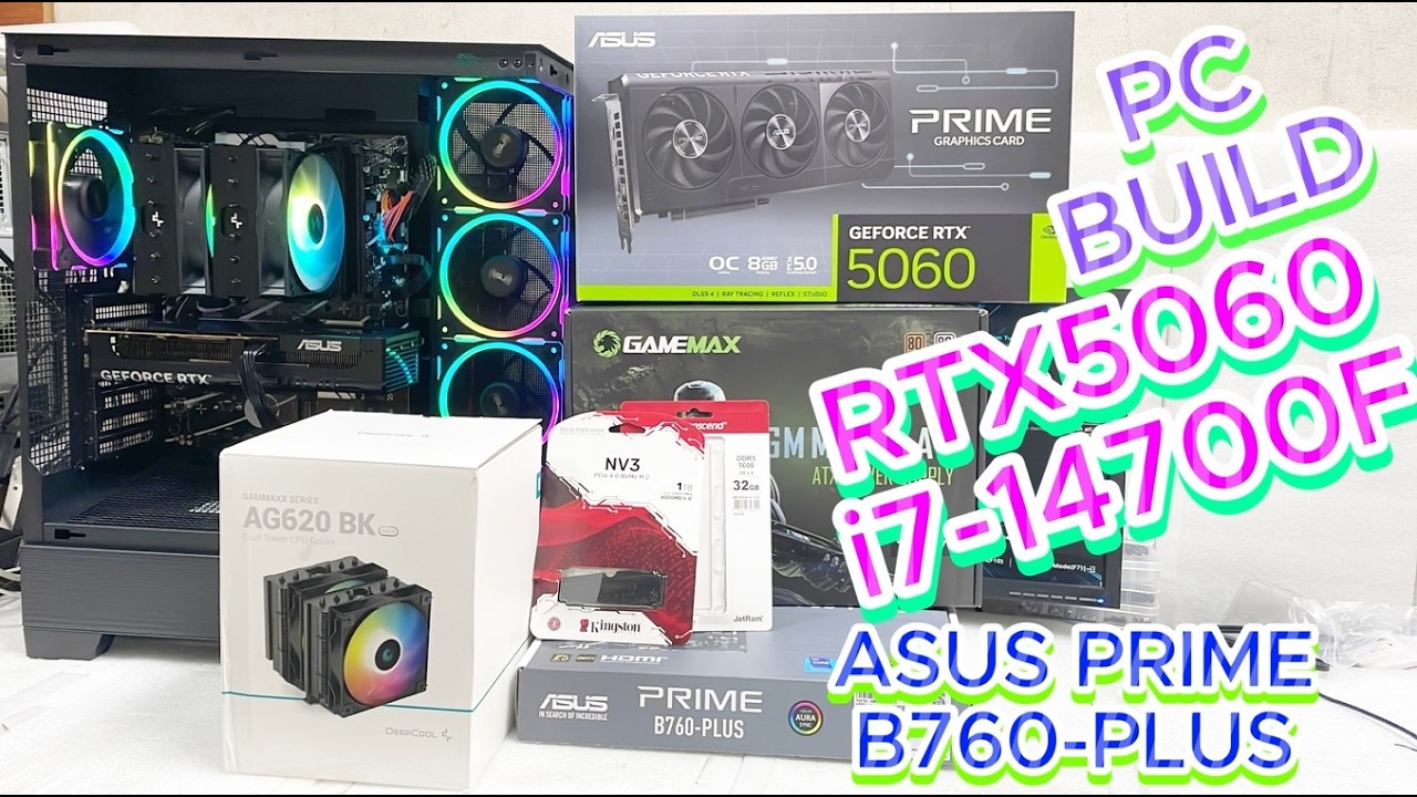 PC Build RTX5060 8GB i7-14700F | ASUS PRIME B760-PLUS | Full Assembly & Setup Guide