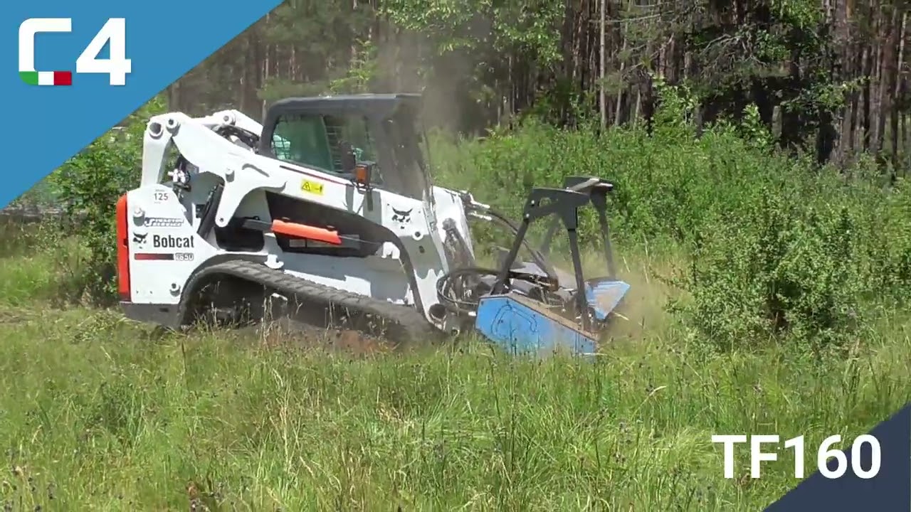 TF160  - TRINICIATRICE IDRAULICA FORESTALE A DENTI FISSI PER MINIPALA C4 MECCANICA
