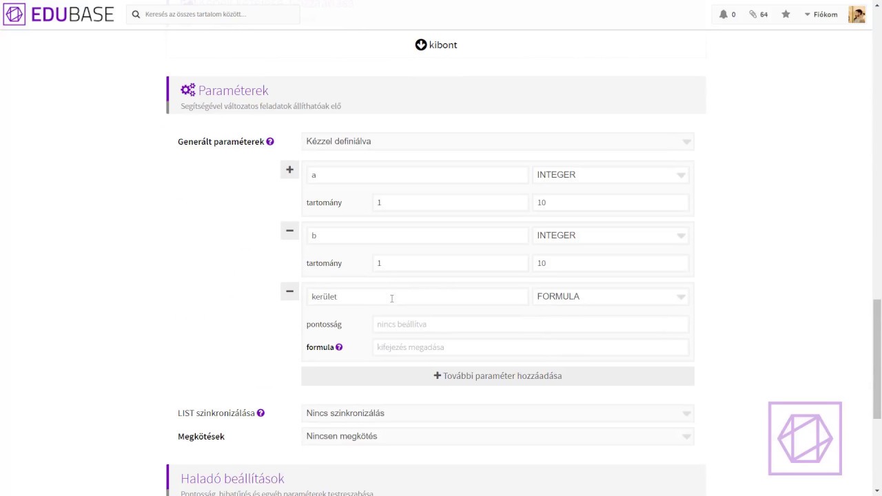 EduBase HowTo [7.6 rész] - Paraméteres feladat és Quiz próba