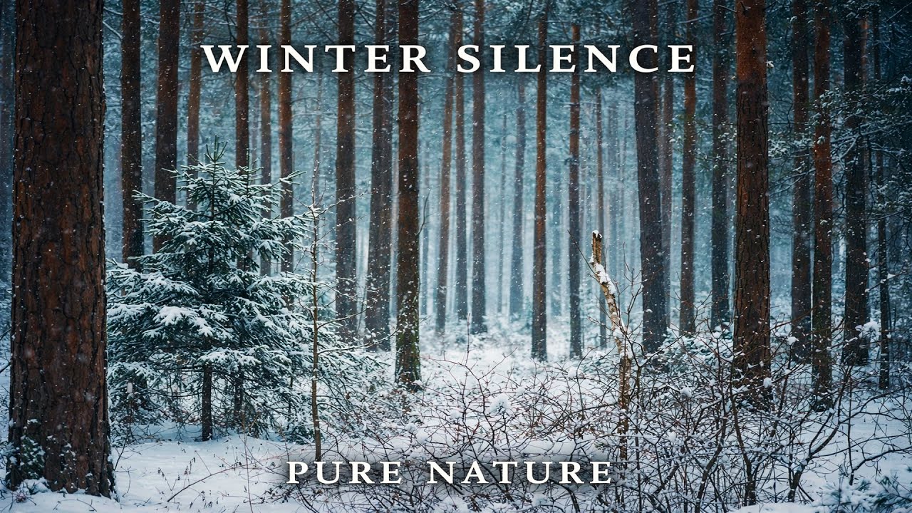 Winter Pine Forest Ambience (No Talking, No Music) | 8 Hours Nature Sounds