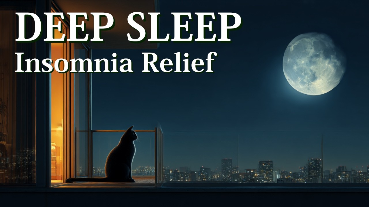 Deep Sleep Music - A Peaceful Night on the Balcony with Your Loyal Cat