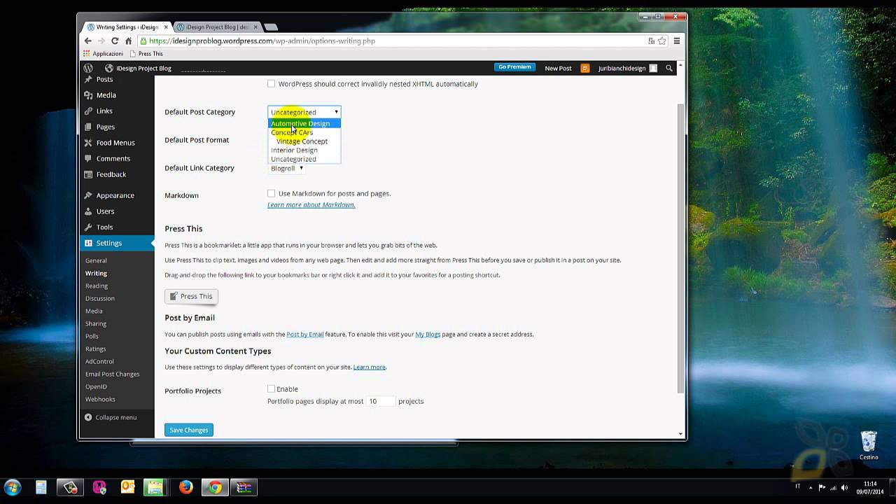 Video Corso Wordpress - 18 - Pannello di Controllo, Impostazioni Generiche e Specifiche