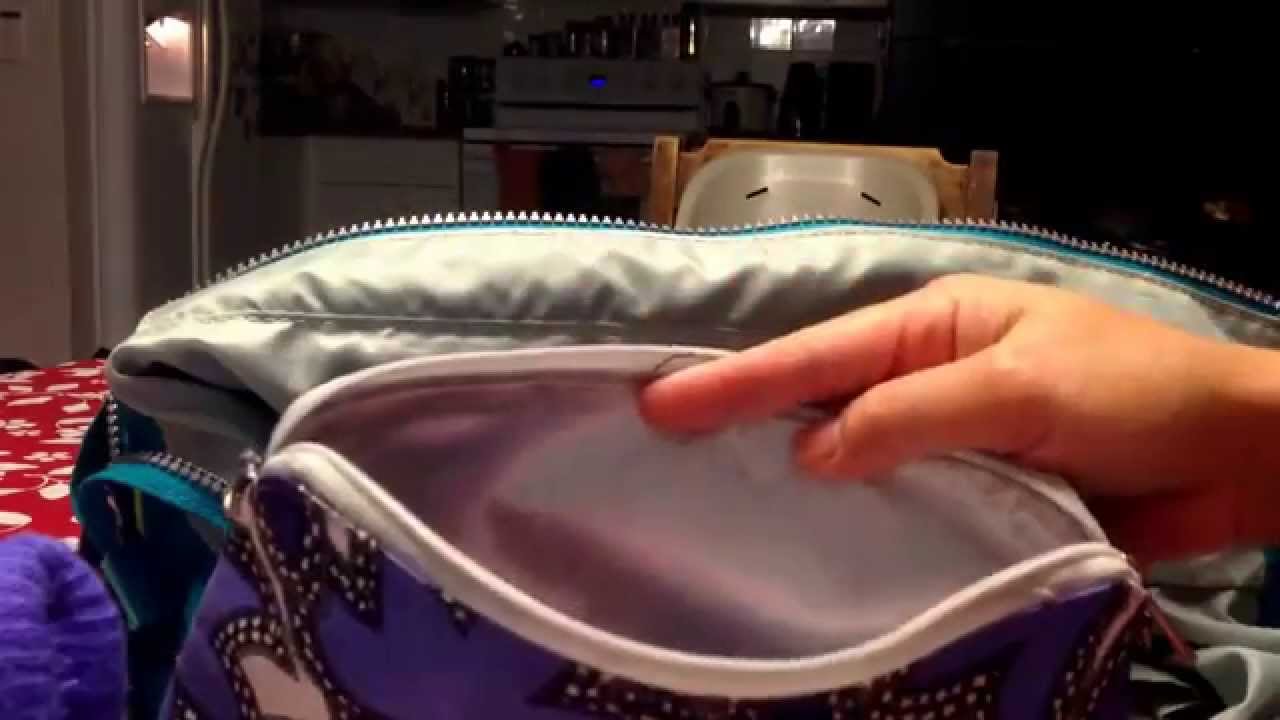 Kipling Sady handbag packed as a diaper bag