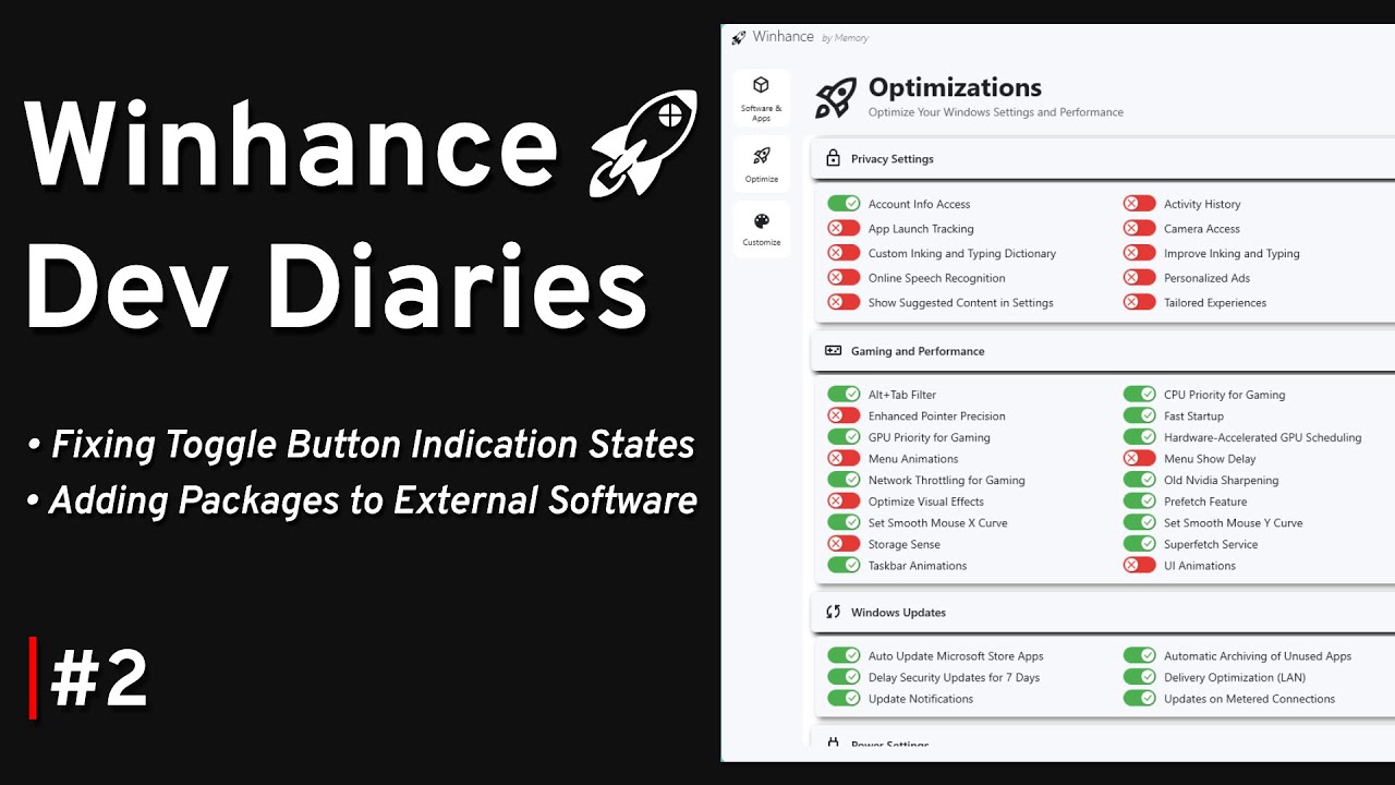 Winhance Dev Diaries #2: Vibe Coding Clearer Toggle Buttons & Adding External Software Packages