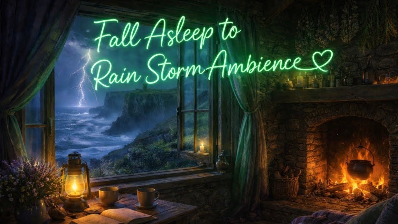 Cozy Waves & Rain for Deep Sleep | 6 Hours Rainy Thunderstorm Sounds Sleepy White Noise 