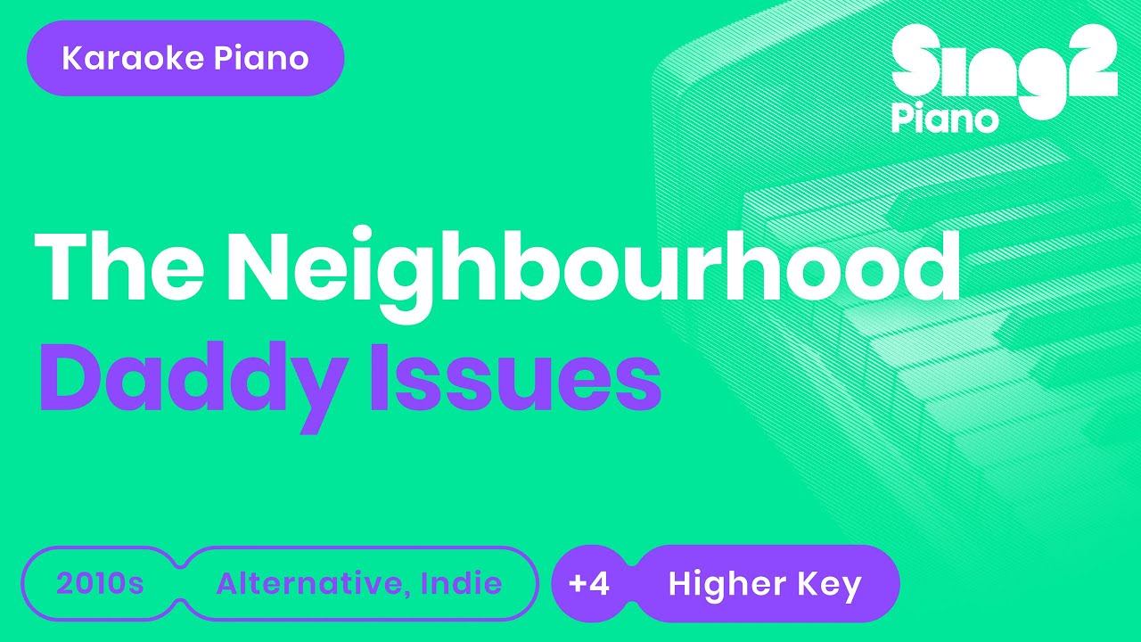 The Neighbourhood - Daddy Issues (Higher Key) Piano Karaoke