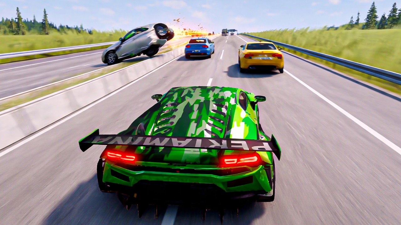 Instant 700 MPH Speed vs Cars, Trucks & SUVs on Busy Highway | Extreme Crash Test | BeamNG.drive