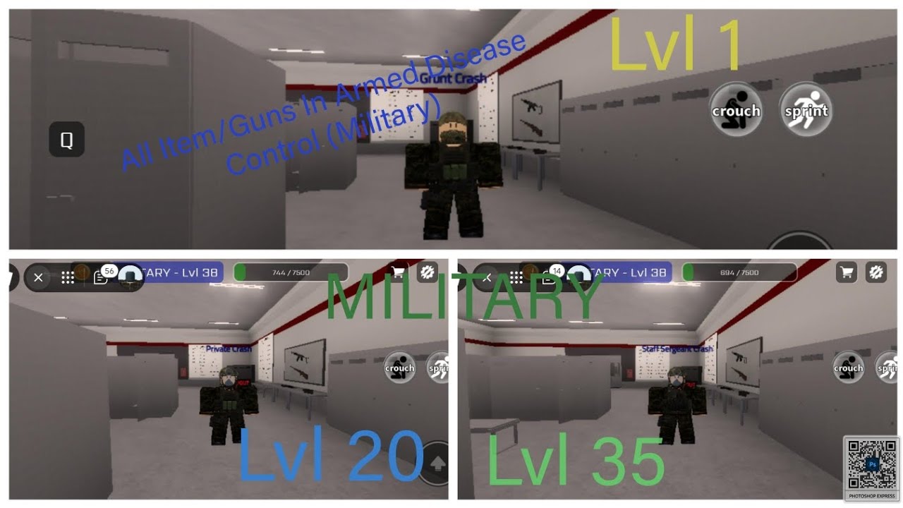 All Item/Guns Level1-35 in Armed Disease Control☢️☣️ (Military)