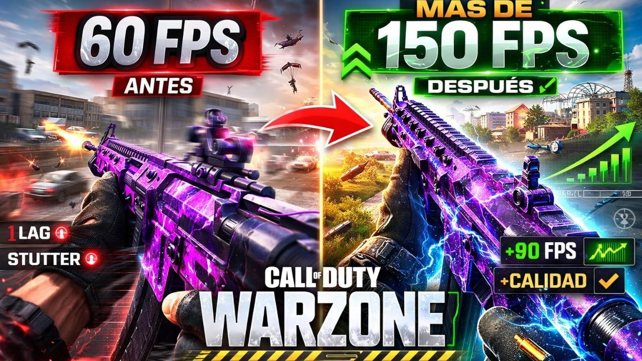 LA MEJOR CONFIGURACION PARA MÁS FPS EN WARZONE! 🚀+150 FPS
