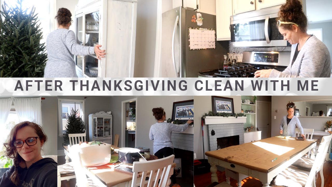 AFTER THANKSGIVING CLEAN WITH ME|| DEEP CLEANING DINING ROOM AND KITCHEN