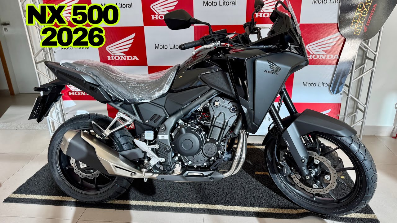 NOVA HONDA NX 500 2026 EM DETALHES MAIS PRE&Ccedil;O ATUAL- PAINEL, DESIGN E CONJUNTO &Oacute;TICO RENOVADOS E +