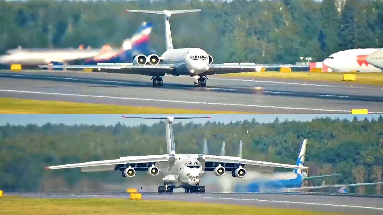 Ил-62 Ил-76. Два невероятных самолета.  Большая редкость чтобы друг за другом прилетели.