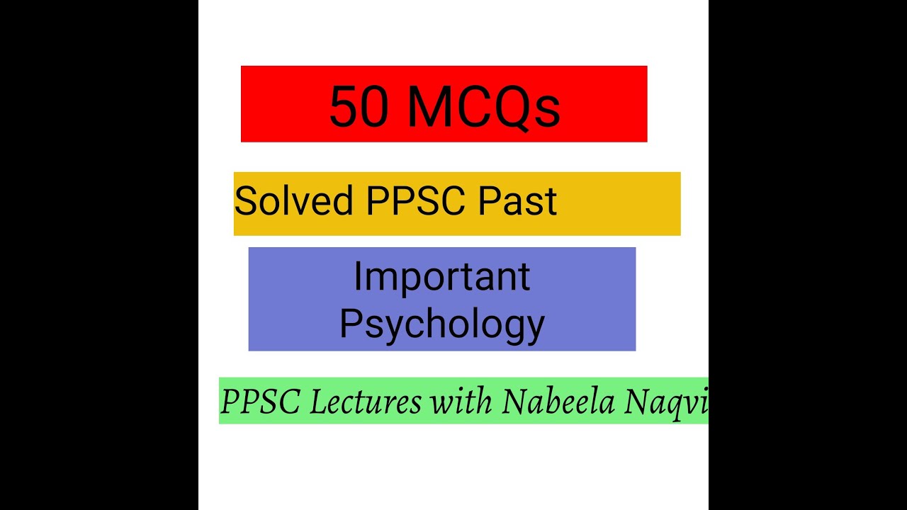 Psychology Past Papers || Lecturer Psychology Model Papers || PPSC Past Papers || PPSC Solved MCQs