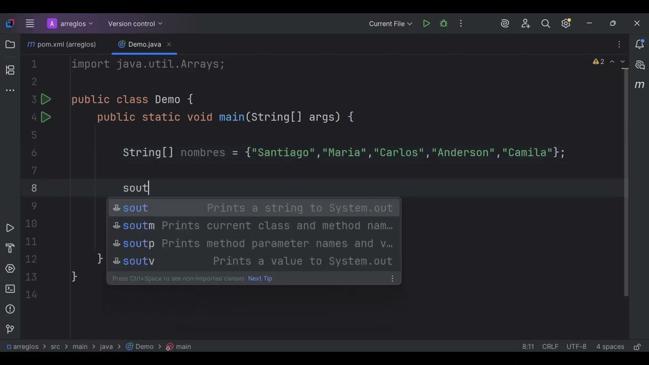 JAVA | Arreglos, ciclos for y forEach