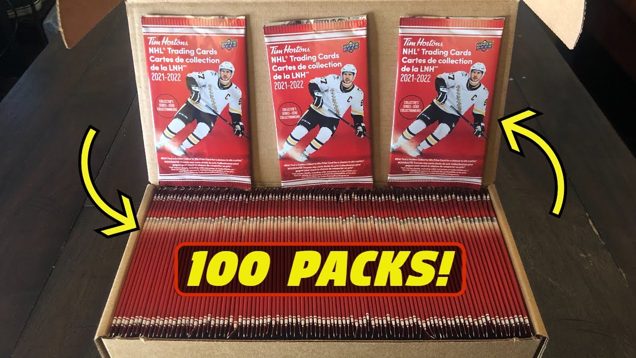 2021-22 Upper Deck Tim Hortons Hockey Cards FULL SEALED BOX BREAK (Opening 100 Packs!) WINNER PULL?!