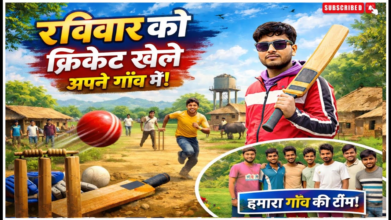 रविवार को क्रिकेट खेले अपने गाँव 🏏 | हमारी गाँव की टीम | Desi Cricket Match | shailendrakharevlogs 