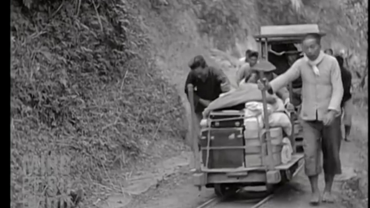 1930年台灣日本時代 角板山 輕便軌道台車影像トロッコ