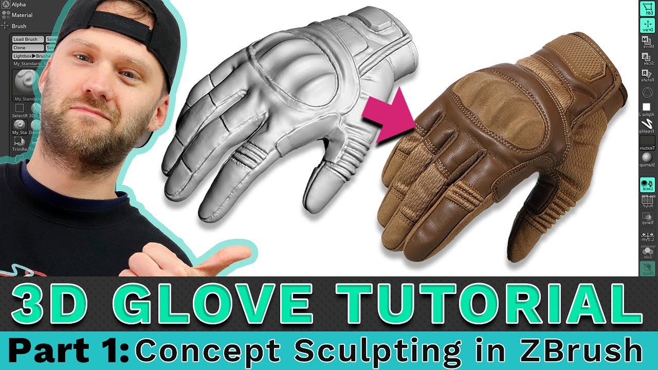 3D Glove Modeling Tutorial PART 1: Concept Sculpting in ZBrush