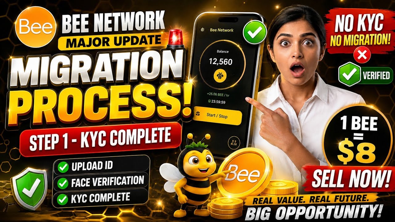 🚨 Bee Network KYC Update 2026 | Migration Step 1 & Bee Token Sell Guide 💰#beenetwork