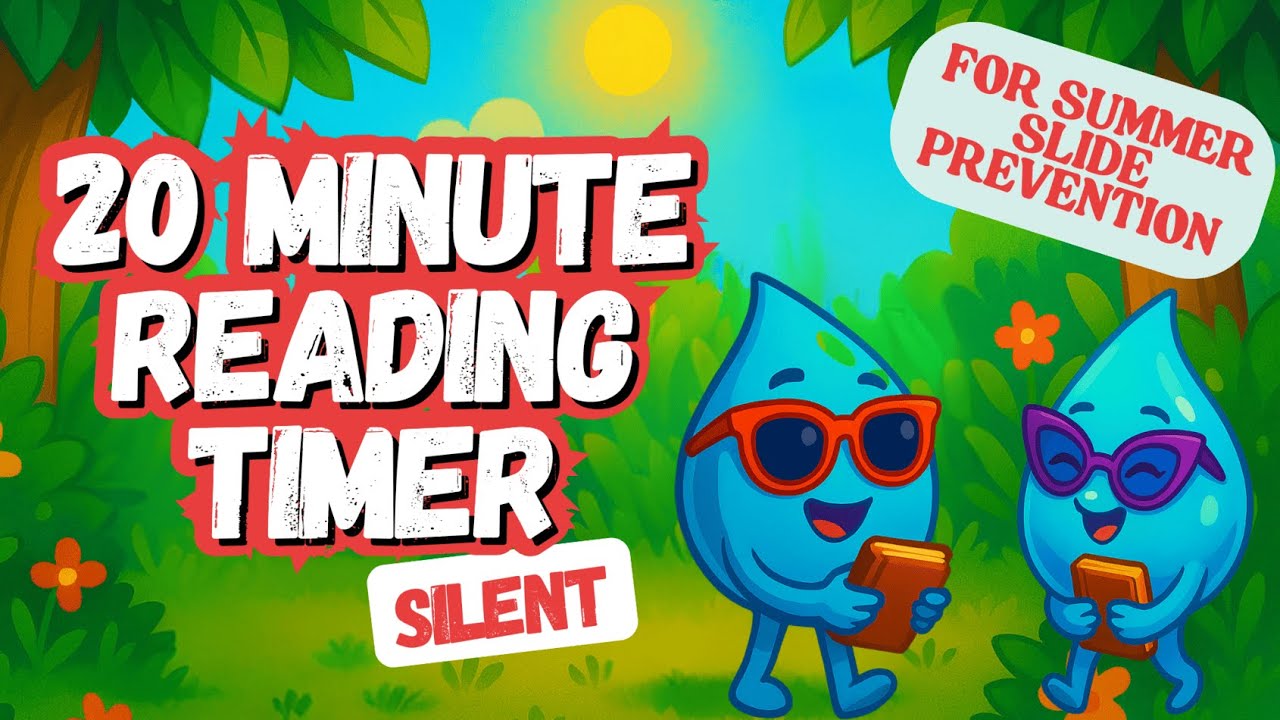 20 Minute Summer Reading Timer  - Silent | Summer Slide Prevention Timer | Smooth Alarm