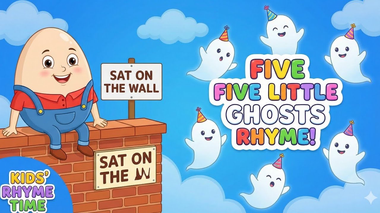 Humpty dumpty sat on the wall, five little ghost, colours, counting. #viral #art #baby #rhymes 
