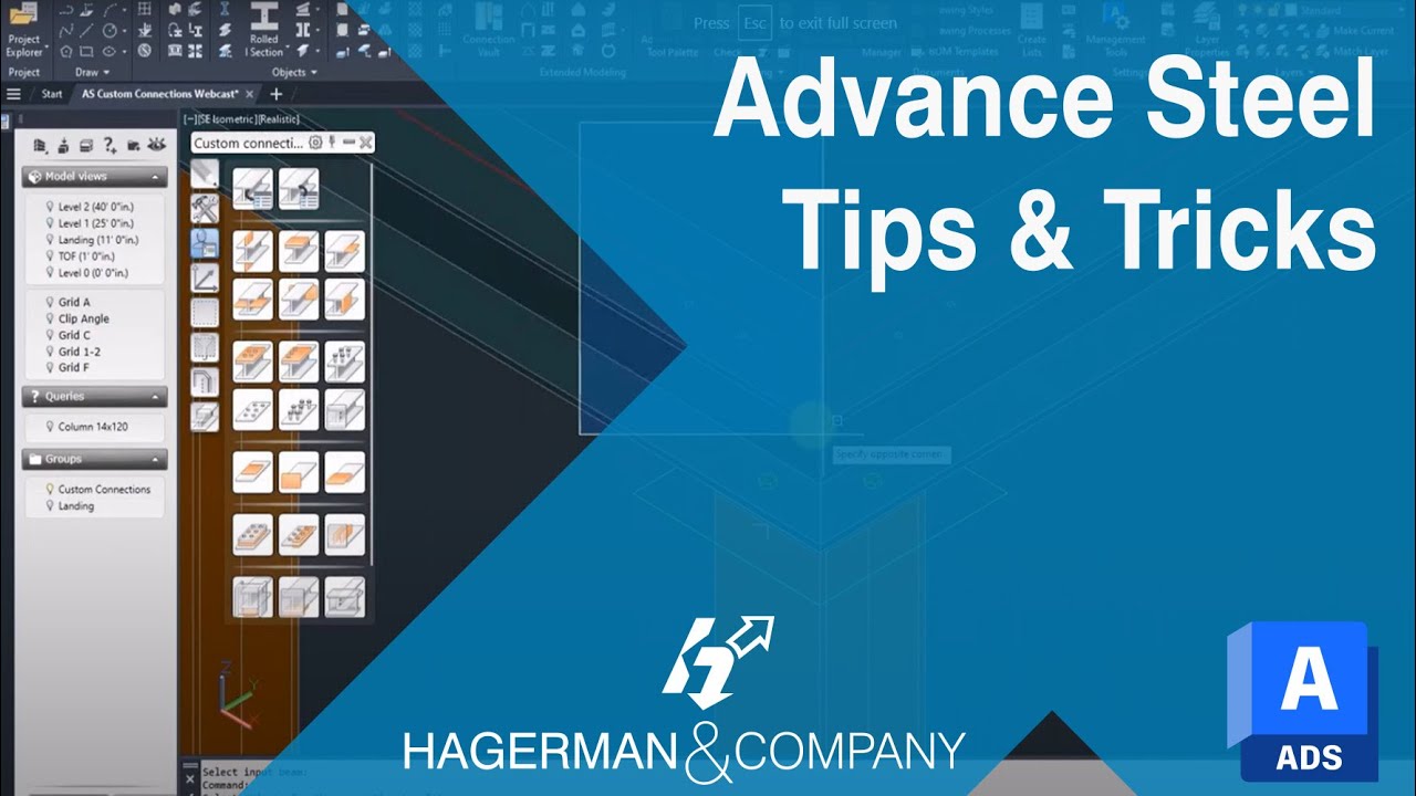 Autodesk Advance Steel: Custom Connections - Tips & Tricks