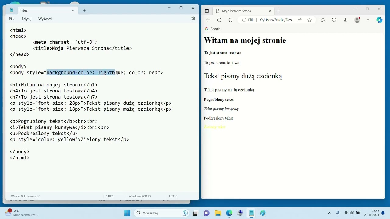 HTML 1 - czyli jak zacząć tworzyć stronę internetową?