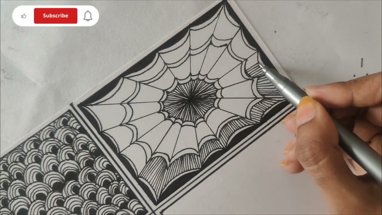Mesmerizing Mandala Web Pattern Drawing | Black & White Illusion Art | Bunnyyartzz 🎨