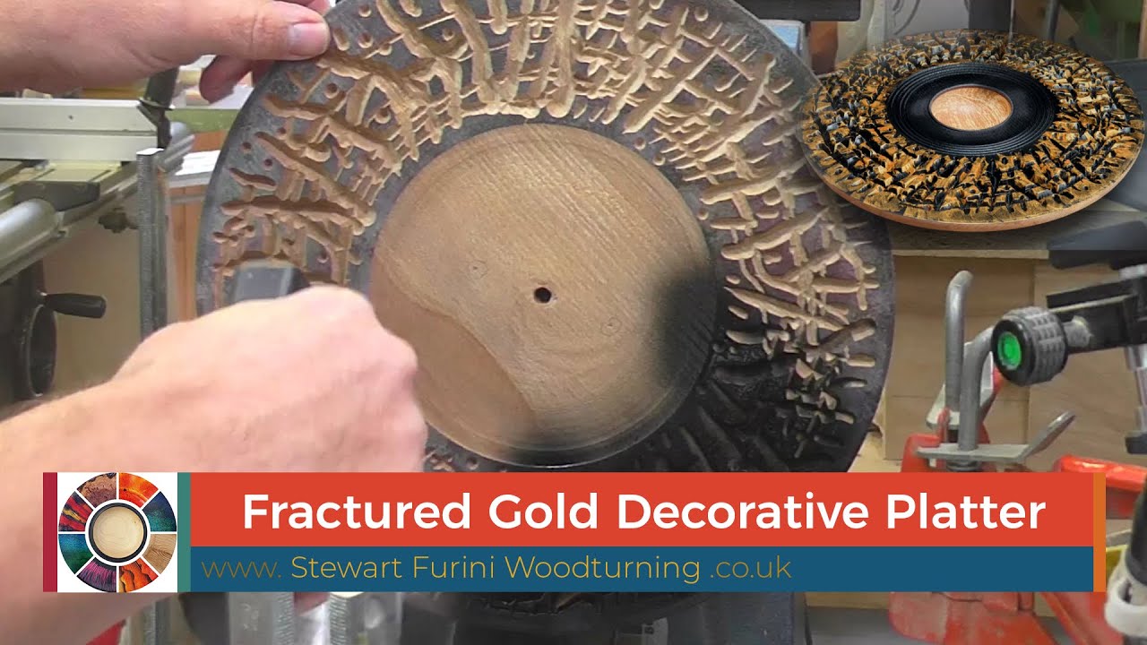 Woodturning a Fractured Gold Decorative Platter