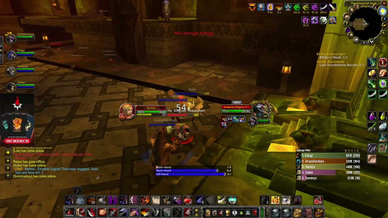 Emperor Dagran Thaurissan Boss fight - World First Hardcore/Soul of Iron 60