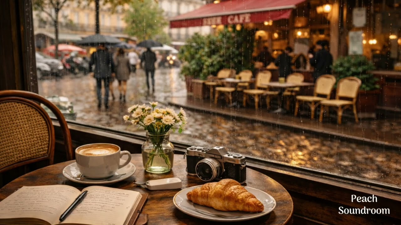 비 오는 파리 카페에서 듣는 로파이 ☔ | Rainy Paris Café ☕ Cozy Lo-fi Jazz | Study, Work, Relax