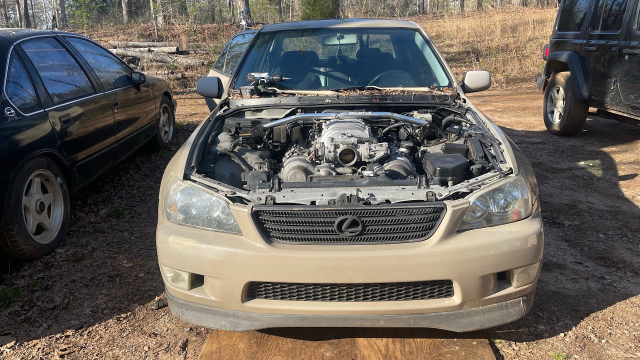 Lexus IS300 4.0 1UZ swap engine test fit