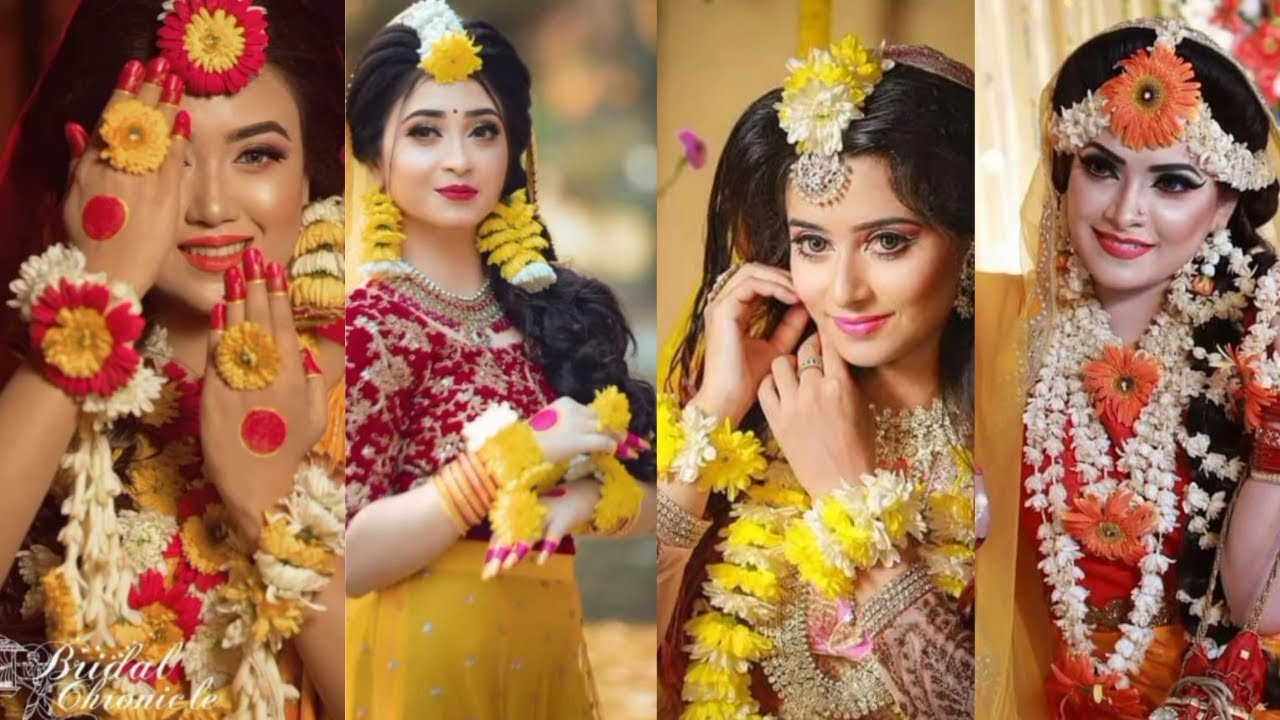 কাঁচা ফুলের গায়ে হলুদের গয়নার সুন্দর সুন্দর  ডিজাইন //  ২০২৩ সালের ফুলের গয়নার ডিজাইন // 🥰😍🤩❤️💜💙