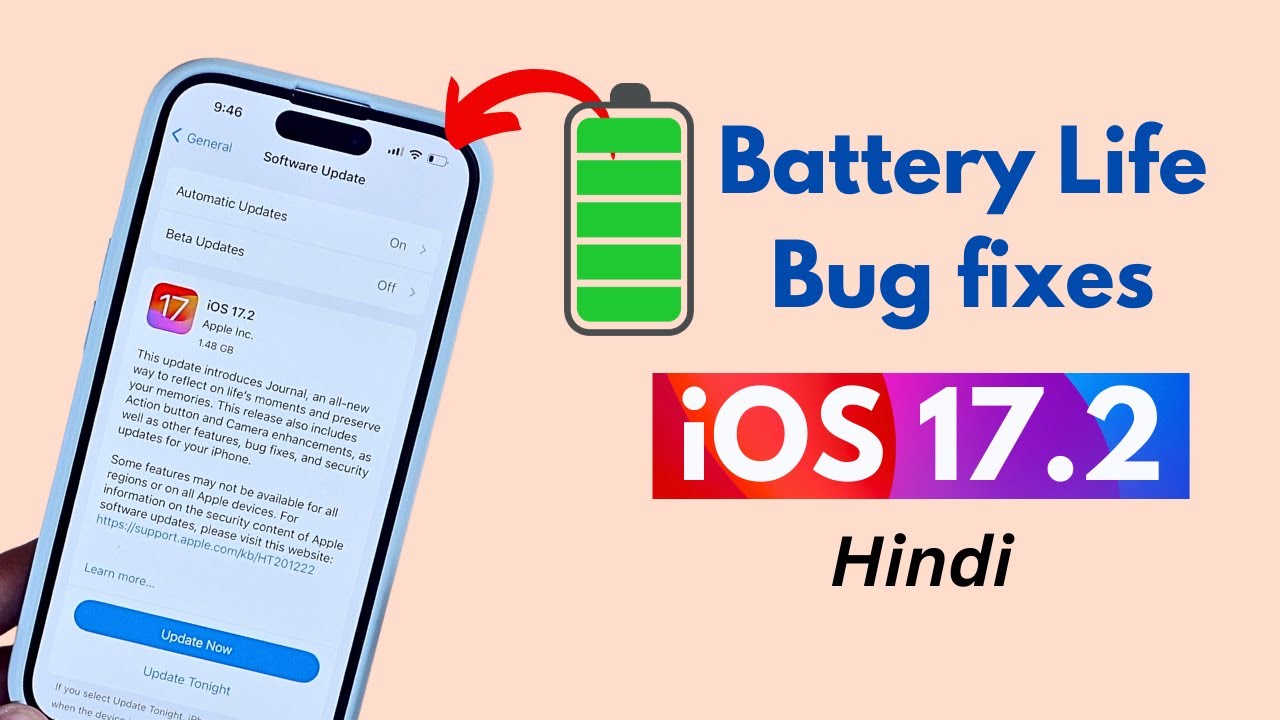 iOS 17.2 Update Battery Life - and Bug Fixes in Hindi