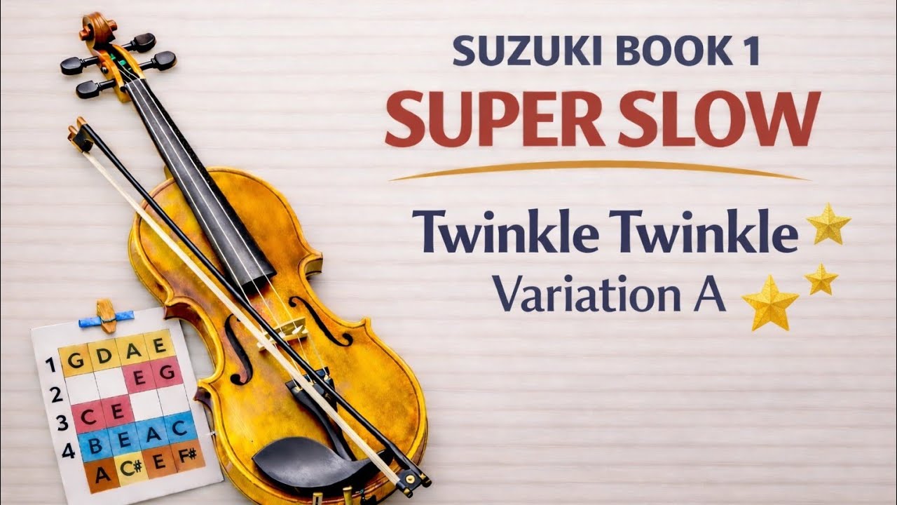 Twinkle Twinkle Variation A | Super Slow Practice | 3 Speeds | Suzuki Violin Book 1