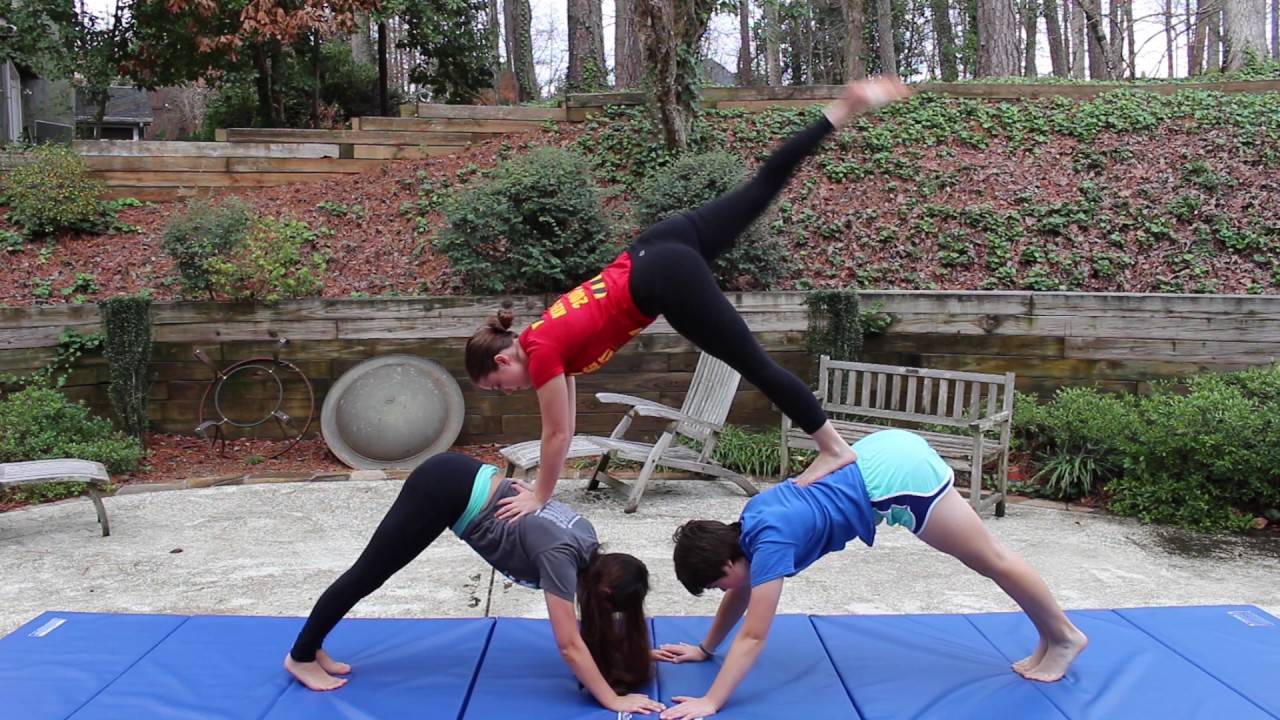 Three Person Acro Stunts