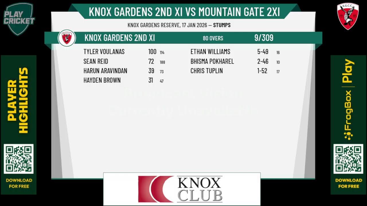 Knox Gardens 2nd XI v Mountain Gate 2XI