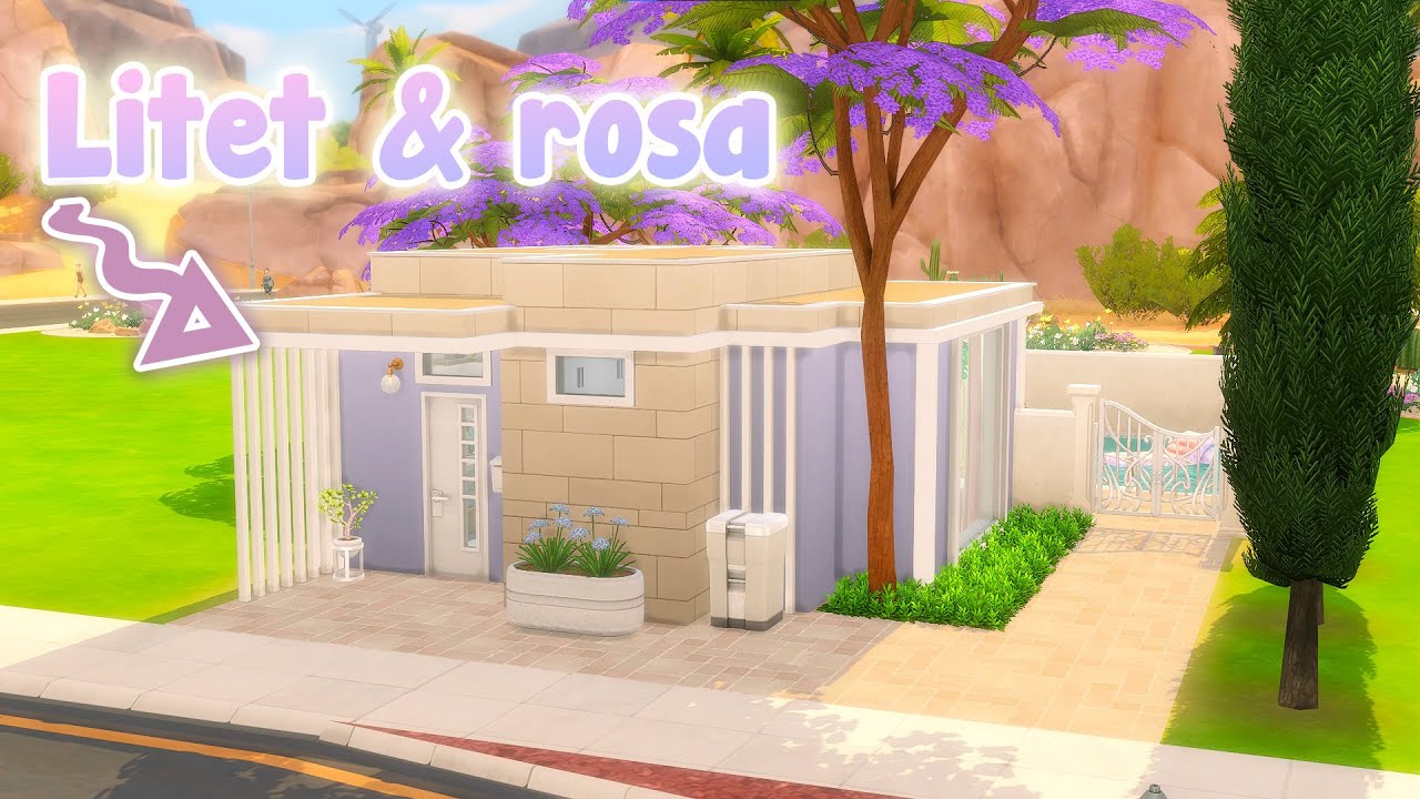 The Sims 4 | Litet modernt hus med rosa detaljer | Speed Build (Svenska) 🎀