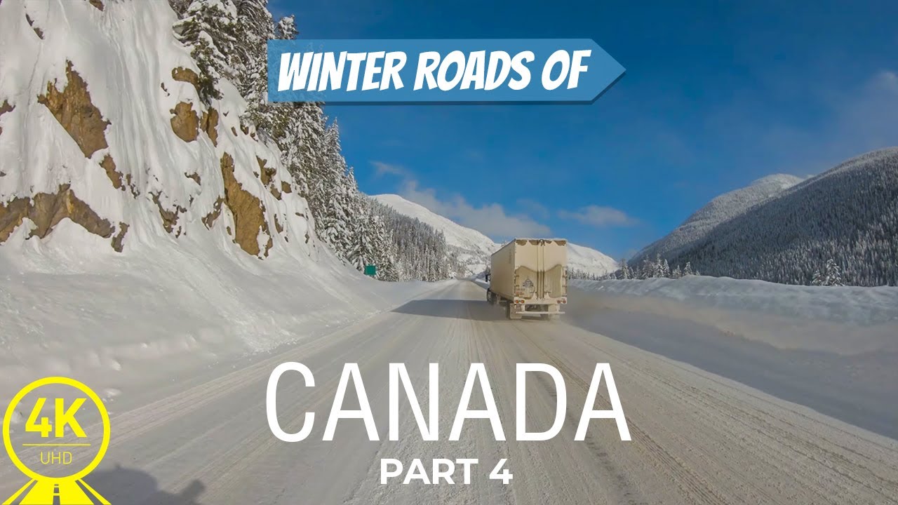 Winter Roads of Canada - 4K Scenic Drive Video for Treadmill Workout | In-Door Cycling - Part #4