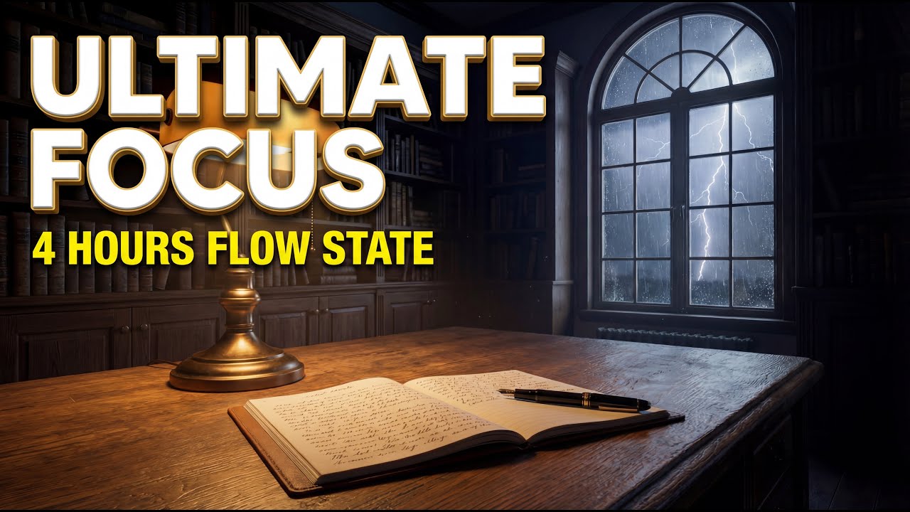 ⛈️ (NO ADS) 4 HOURS DEEP FOCUS: Ultimate Productivity Music for Work & Study